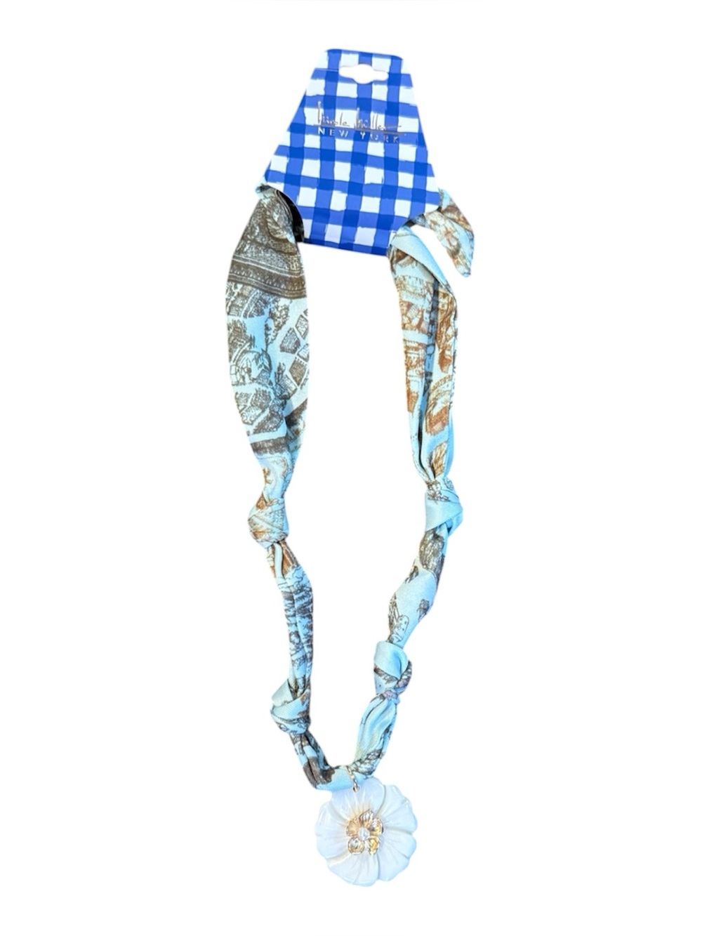 Nicole Miller Scarf Pendant Necklace with Floral Charm